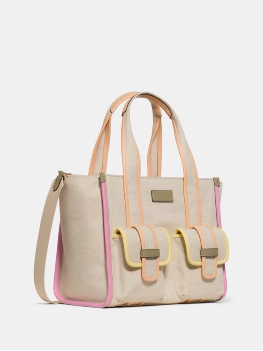 Kate Spade Kip Canvas Cargo Small Tote Crossbody Bag Rainbow Multi NEW